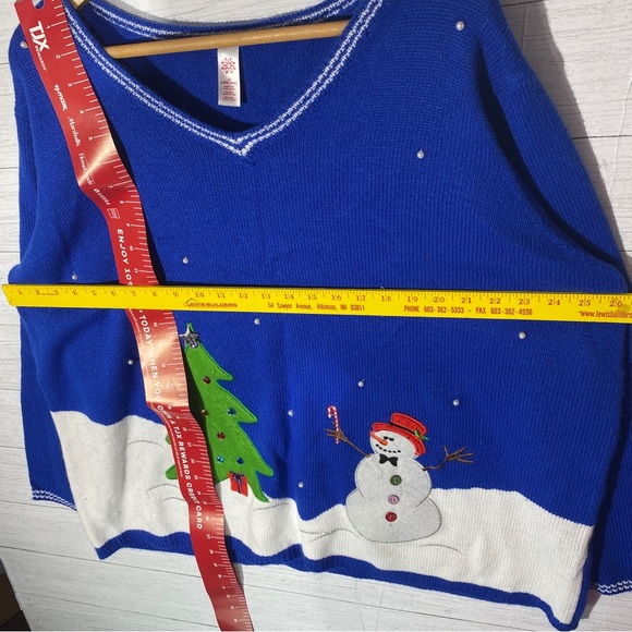 Christmas holiday spirit festive party sweater snowman bedazzled tree plus 4X - Picture 9 of 9
